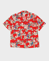 Vintage 90s Tom Selleck Hawaii Five-O Ky's Red Tropical Patterned Hawaiian Shirt - L