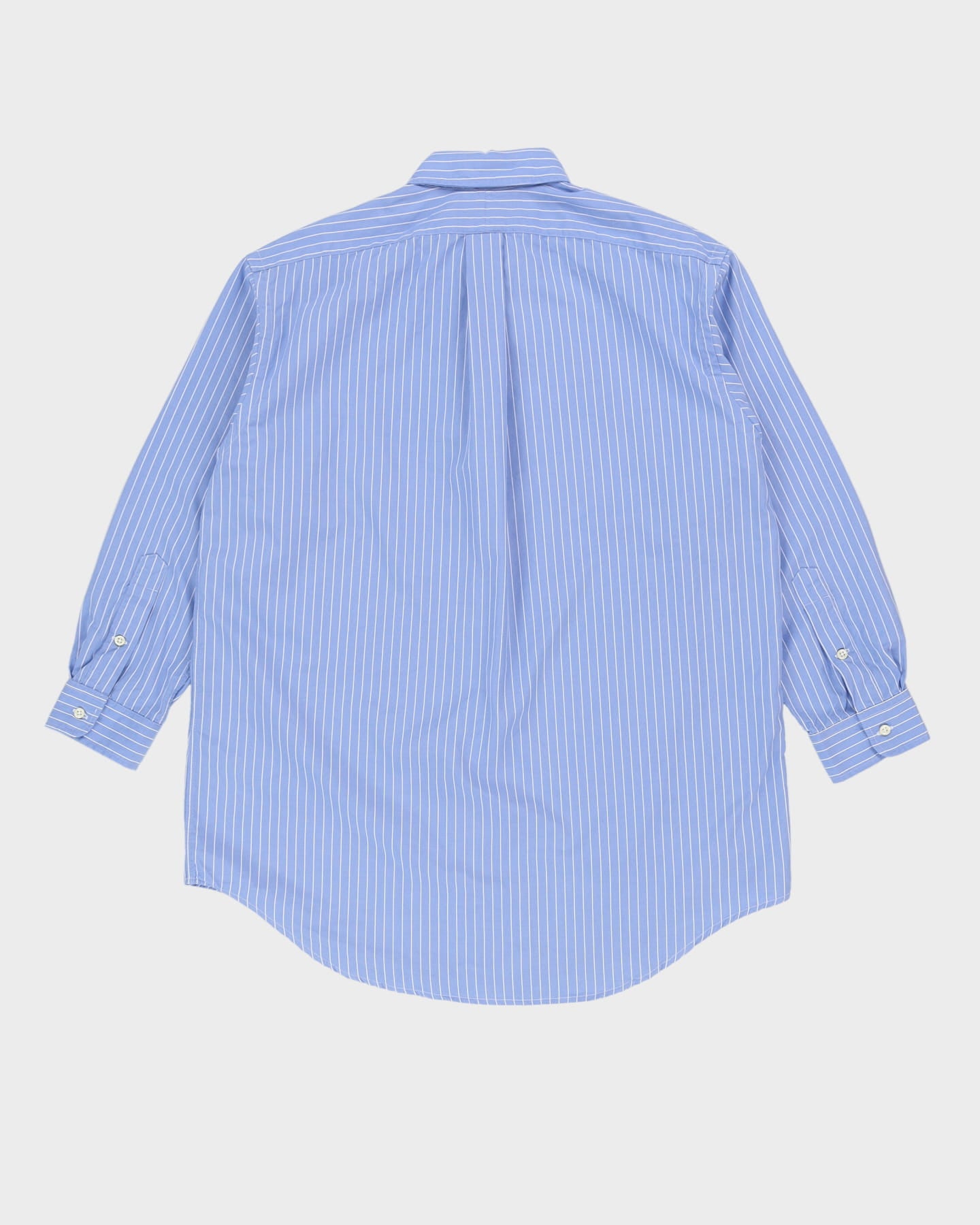Vintage 90s Ralph Lauren Blue / White Striped Long-Sleeve Shirt - XL