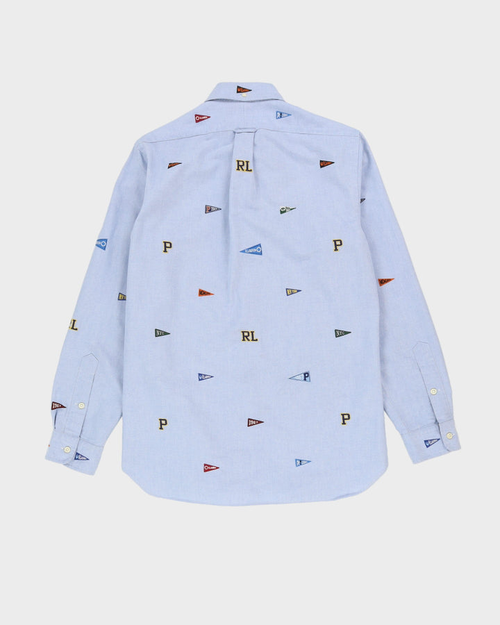 Ralph Lauren PRL Blue Embroidered Long-Sleeve Shirt - S