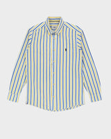 Ralph Lauren RRL Blue / Yellow Striped Long-Sleeve Shirt - M