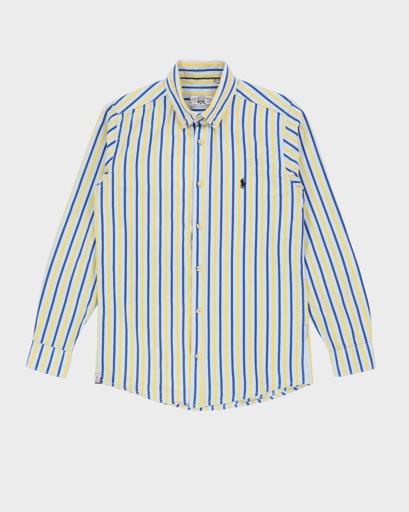 Ralph Lauren RRL Blue / Yellow Striped Long-Sleeve Shirt - M