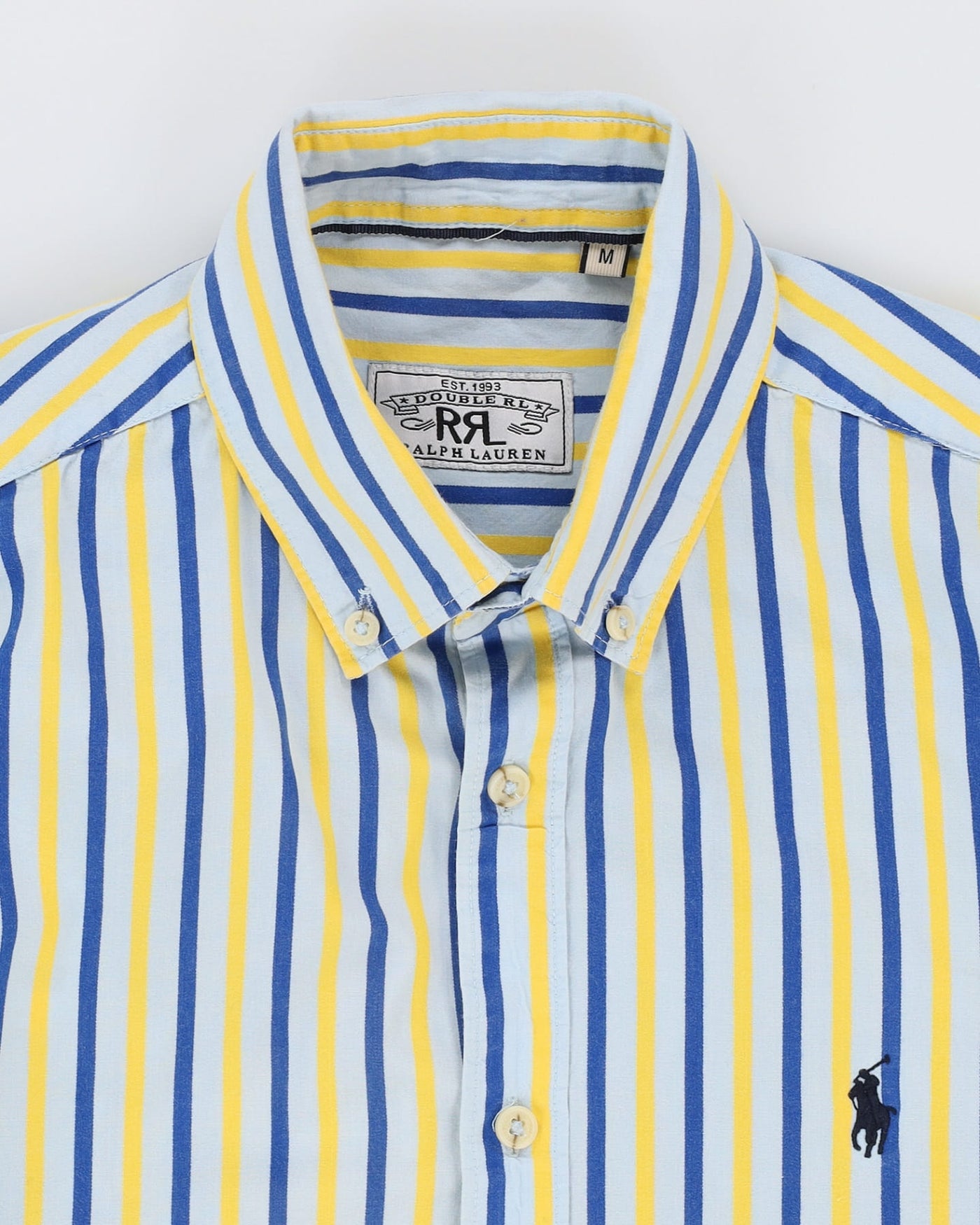 Ralph Lauren RRL Blue / Yellow Striped Long-Sleeve Shirt - M