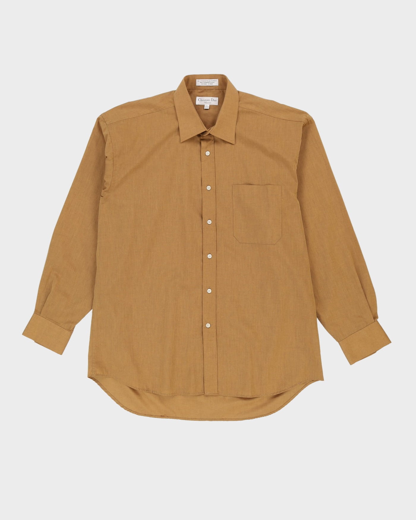 Vintage 90s Christian Dior Brown Long-Sleeve Plain Shirt - XL