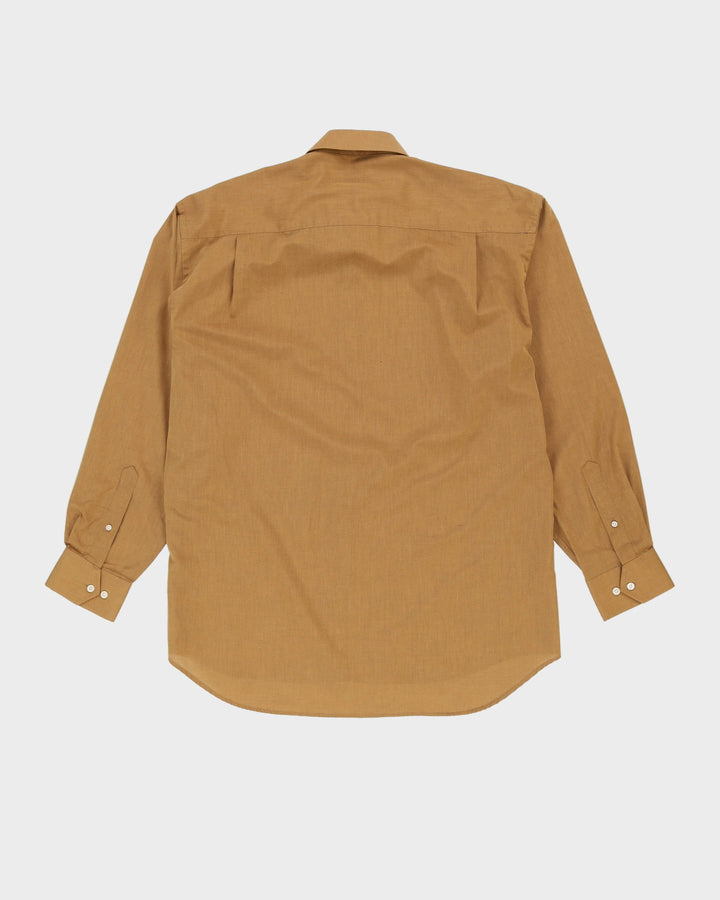 Vintage 90s Christian Dior Brown Long-Sleeve Plain Shirt - XL