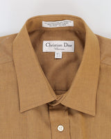 Vintage 90s Christian Dior Brown Long-Sleeve Plain Shirt - XL