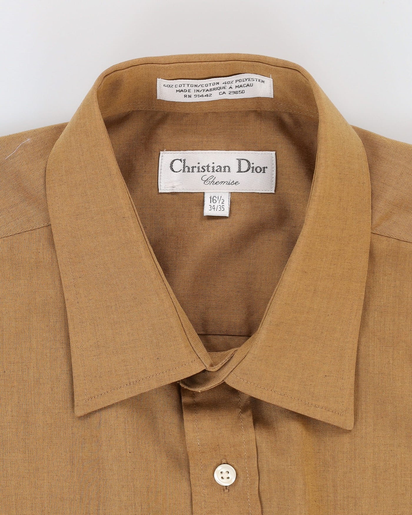 Vintage 90s Christian Dior Brown Long-Sleeve Plain Shirt - XL