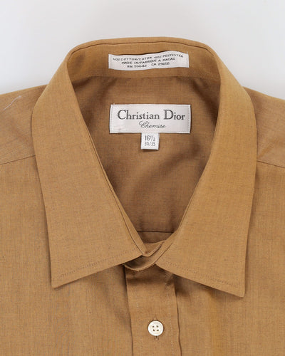 Vintage 90s Christian Dior Brown Long-Sleeve Plain Shirt - XL