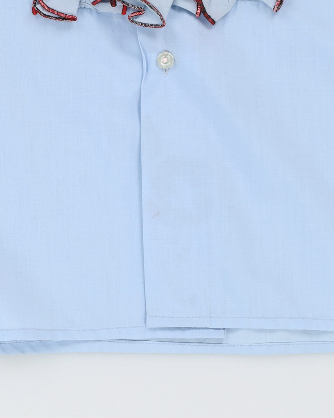 Vintage 70s Baby Blue Long-Sleeve Ruffle Shirt - XL