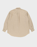 Vintage 90s Ralph Lauren Beige Long-Sleeve Oversized Linen Shirt - L