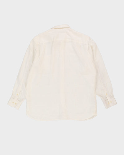 Vintage 90s Tommy Bahama White Long-Sleeve Oversized Linen Shirt - XL