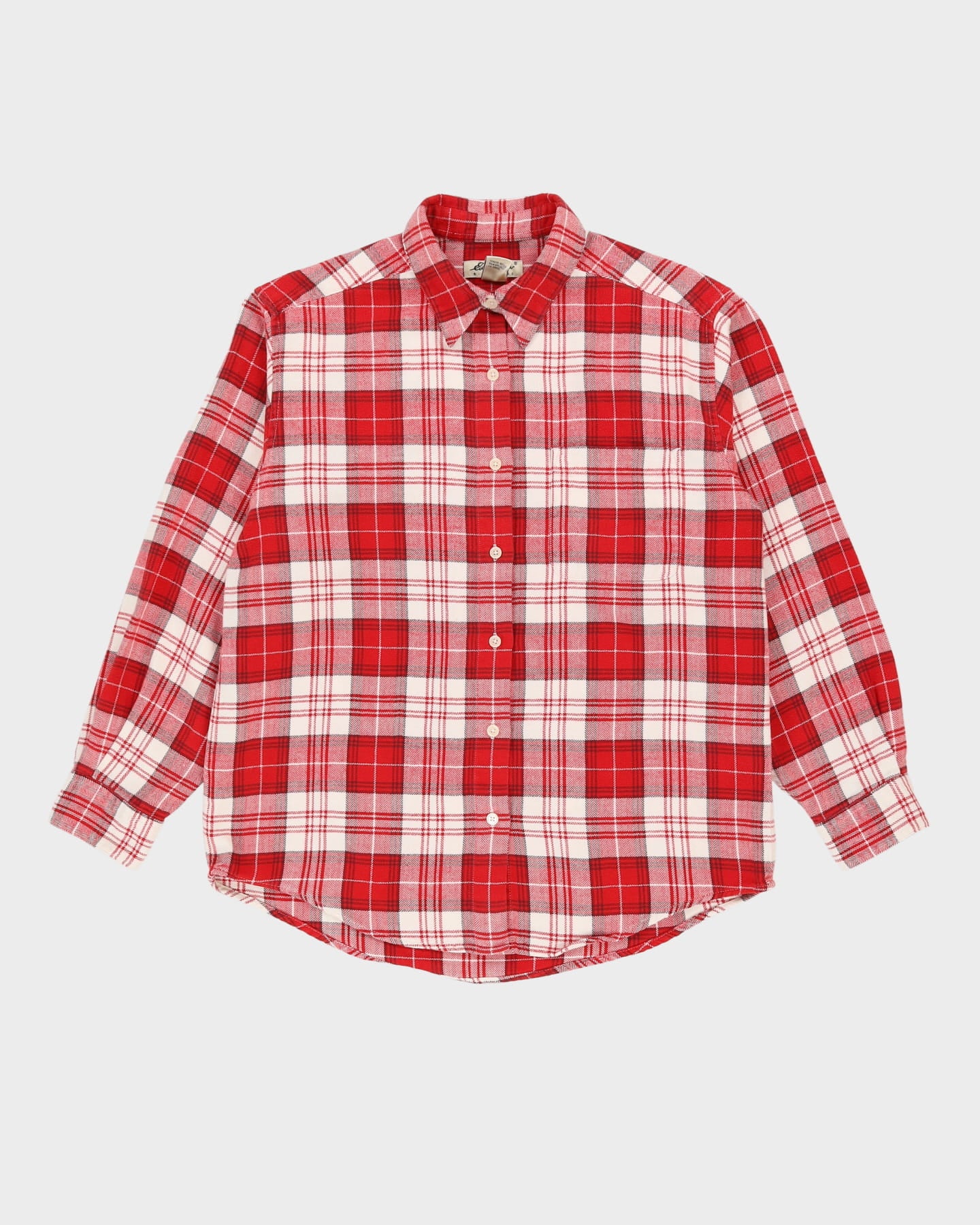 Eddie Bauer Red Check Patterned Flannel Shirt - M