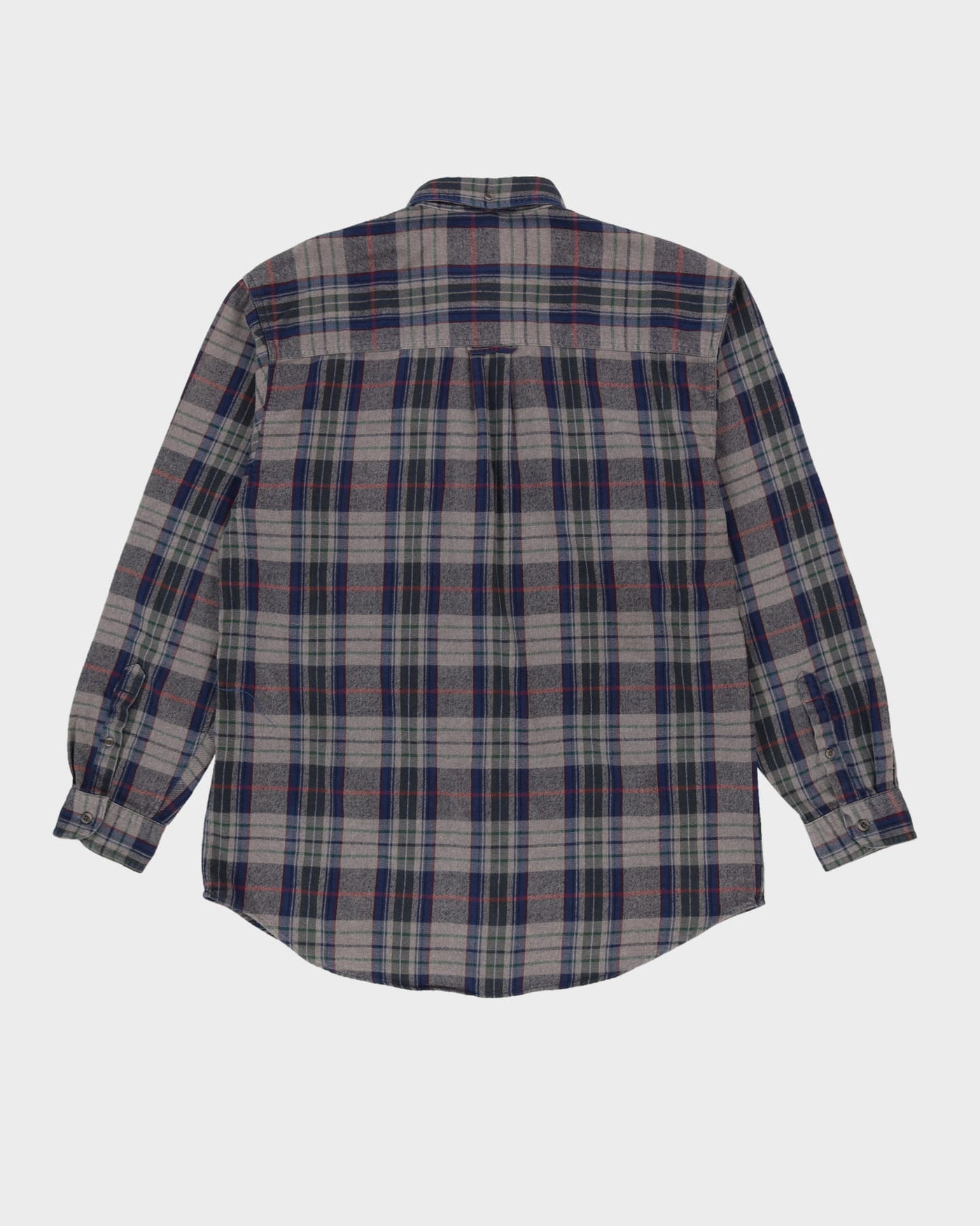 Vintage 90s Eddie Bauer Grey Check Patterned Oversized Flannel Shirt - L
