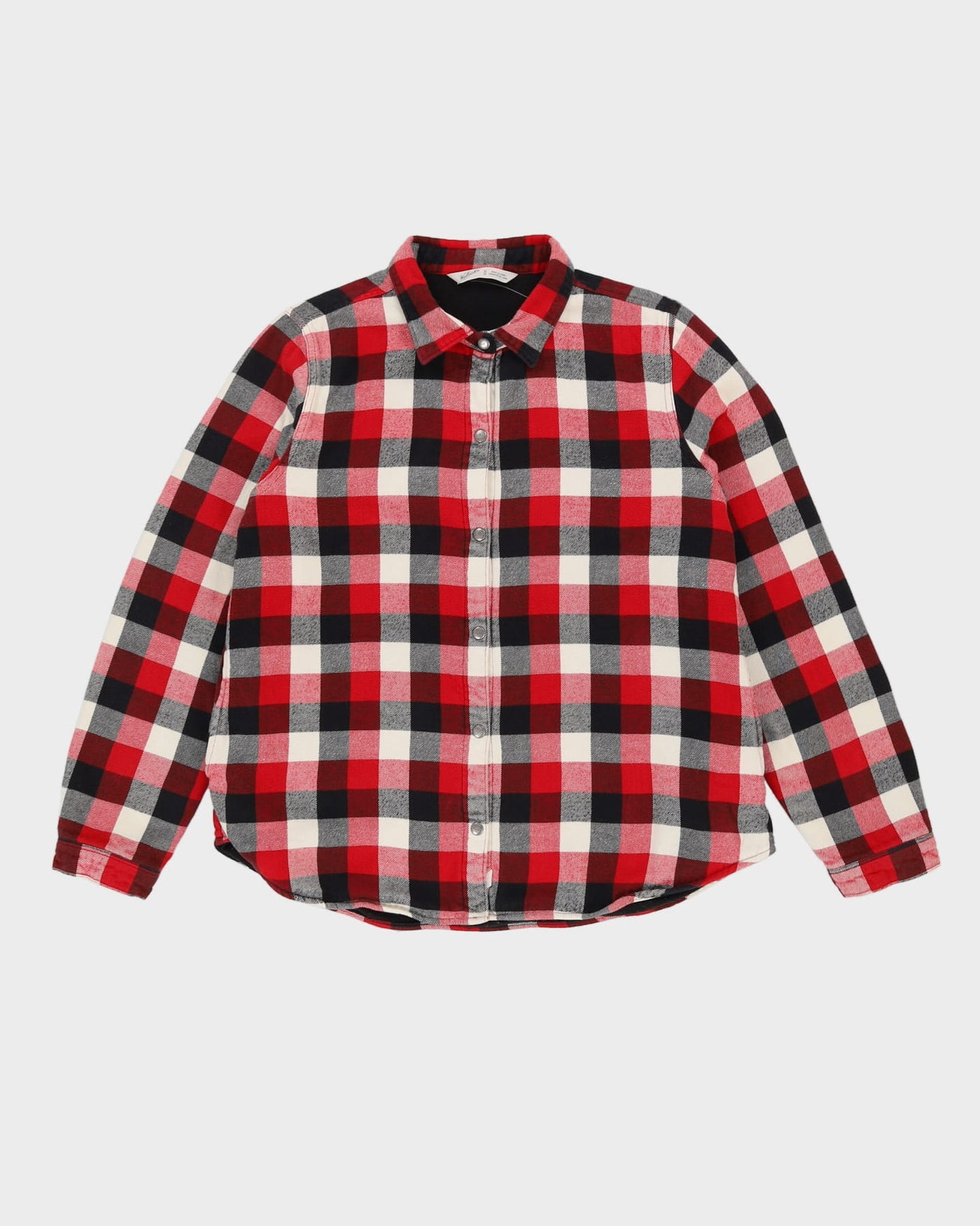 Eddie Bauer Red Check Patterned Padded Flannel Shirt - M