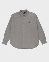 Ralph Lauren Black / White Check Patterned Flannel Shirt - XL / XXL