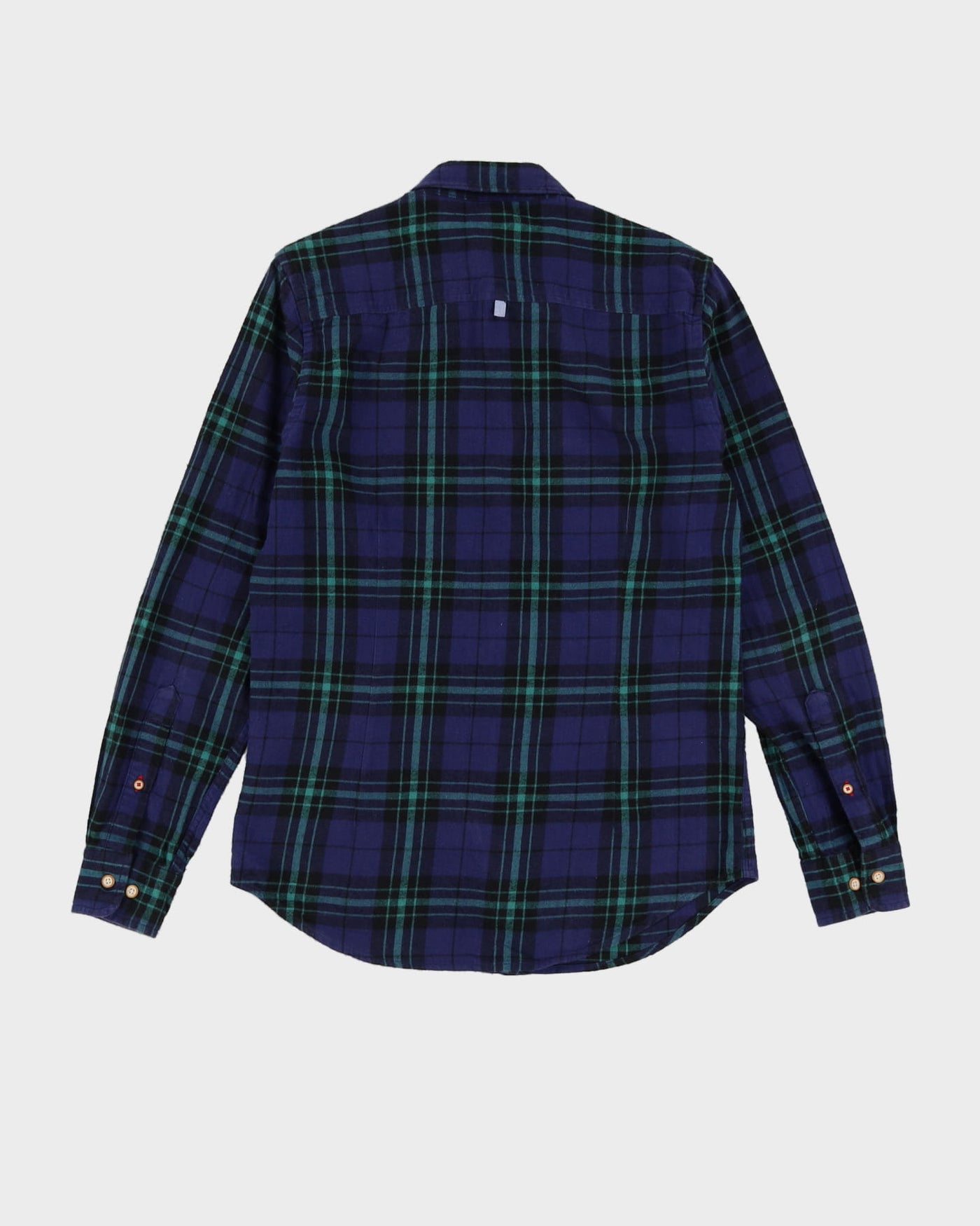 Benetton Navy Check Patterned Flannel Shirt - S