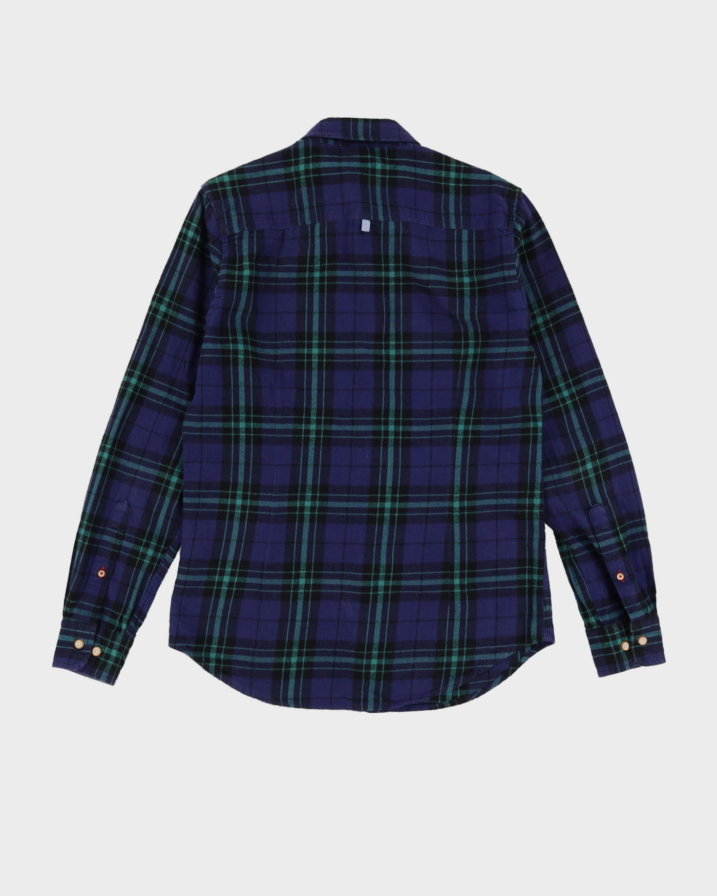 Benetton Navy Check Patterned Flannel Shirt - S