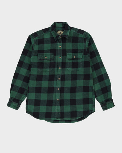 Vintage 90s Field & Streams Green Check Patterned Flannel Shirt - L