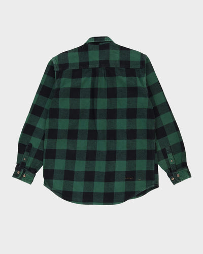 Vintage 90s Field & Streams Green Check Patterned Flannel Shirt - L