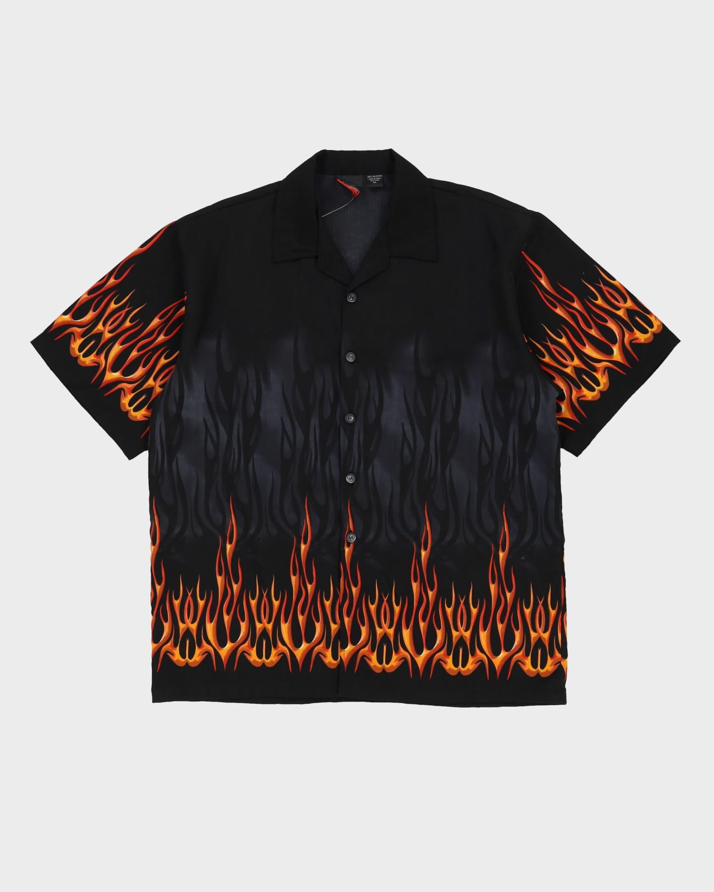 Vintage 90s Flame Design Oversized Shirt - XL