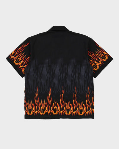 Vintage 90s Flame Design Oversized Shirt - XL