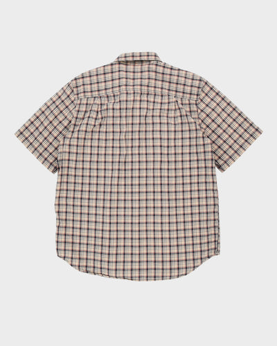 Carhartt Beige Check Patterned Short-Sleeve Shirt - L