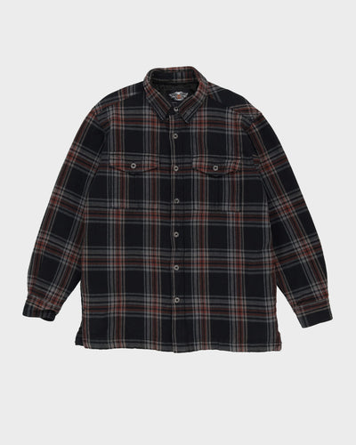 Harley Davidson Long Sleeve Padded Check Flannel Shirt - M