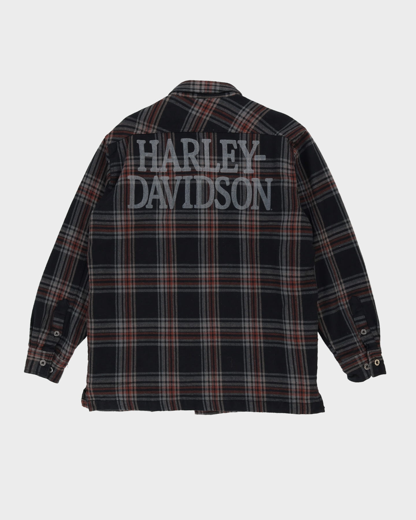 Harley Davidson Long Sleeve Padded Check Flannel Shirt - M