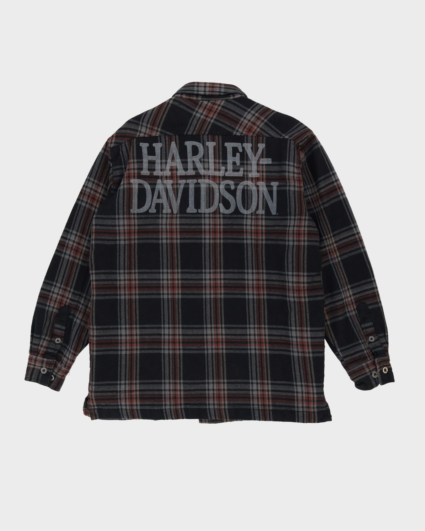 Harley Davidson Long Sleeve Padded Check Flannel Shirt - M