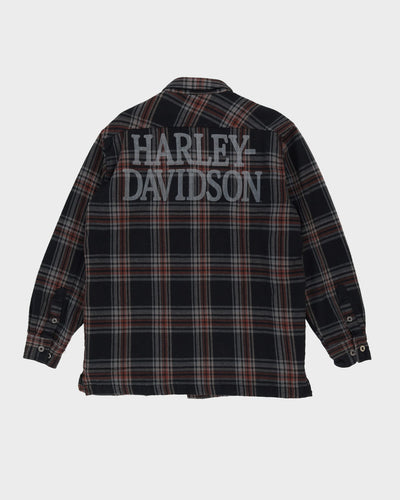 Harley Davidson Long Sleeve Padded Check Flannel Shirt - M
