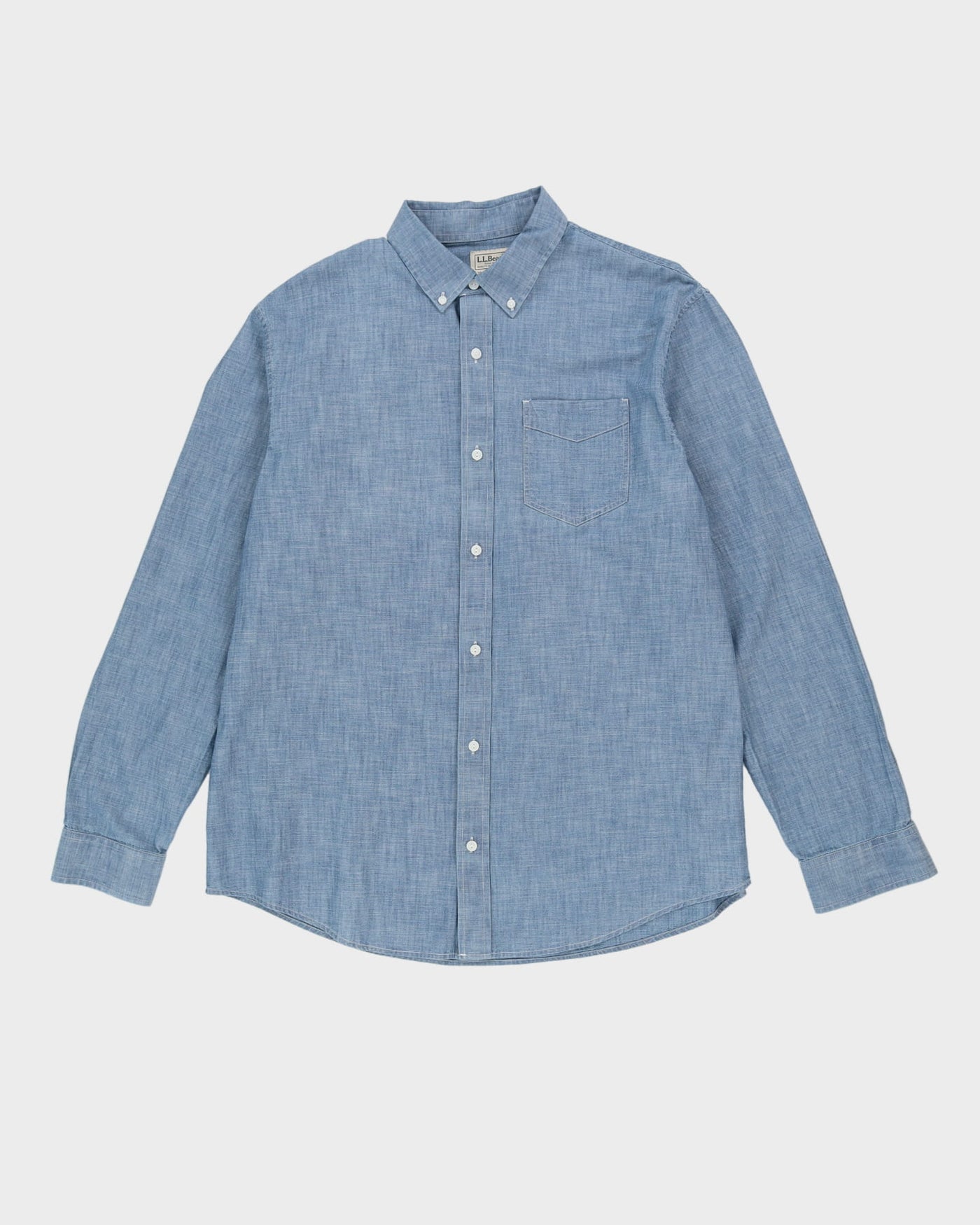 L.L. Bean Blue Lightweight Oversized Denim Shirt - L