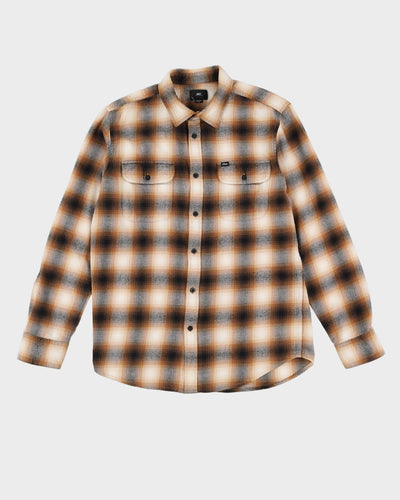 Obey Brown Check Patterned Flannel Shirt - M