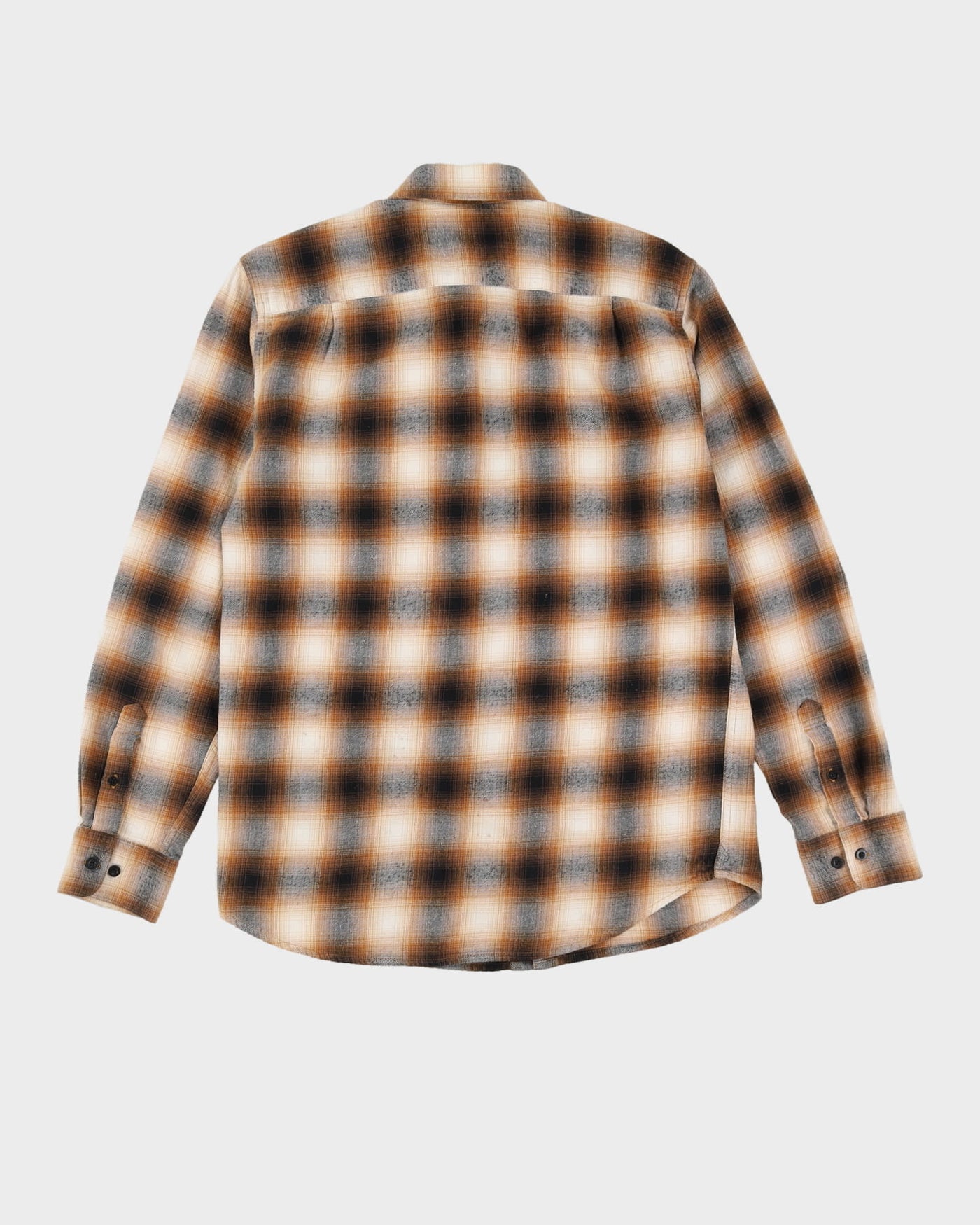 Obey Brown Check Patterned Flannel Shirt - M