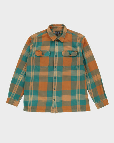 Patagonia Brown Check Patterned Western Flannel Shirt - L