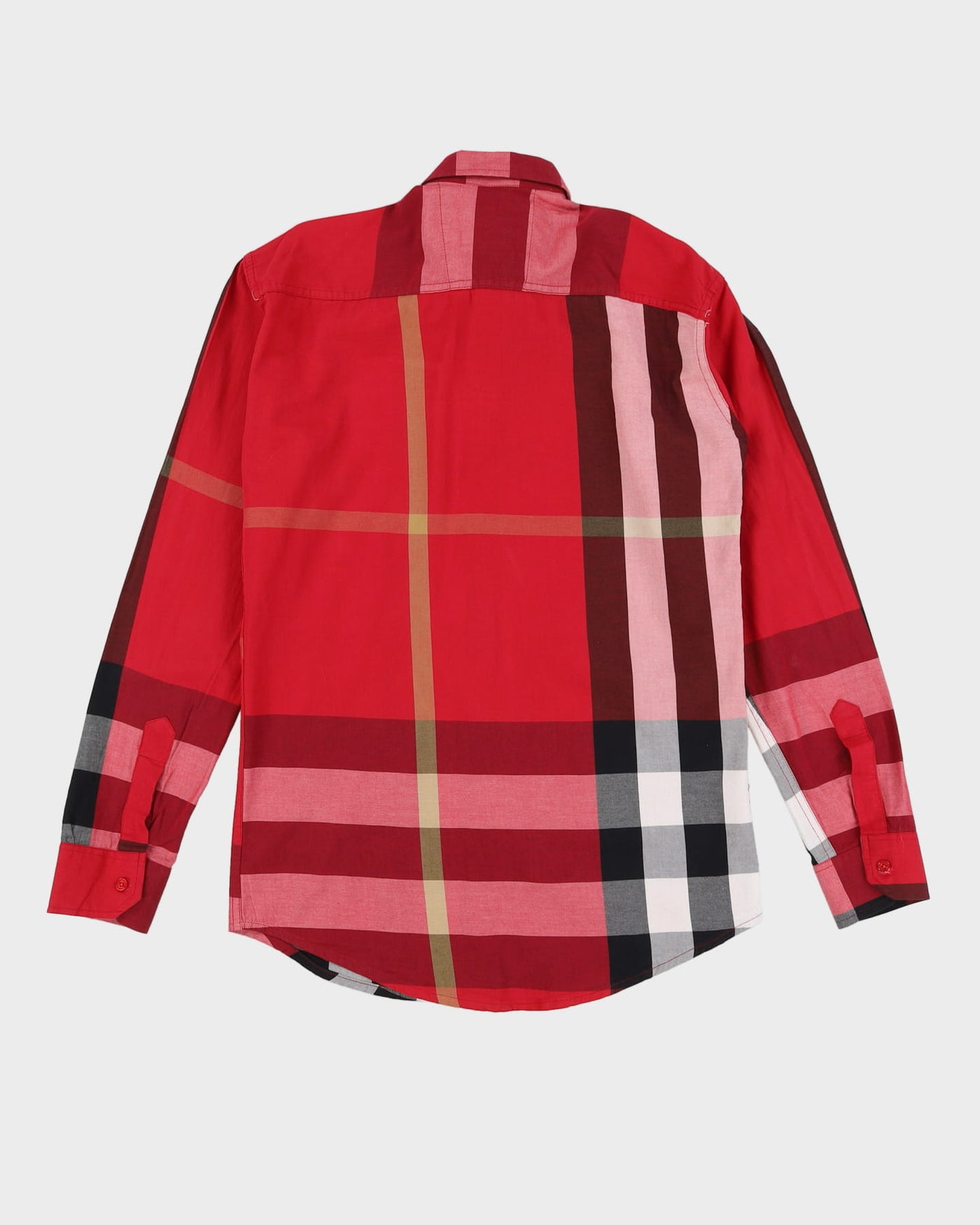 Burberry Red Check Long Sleeve Shirt - L