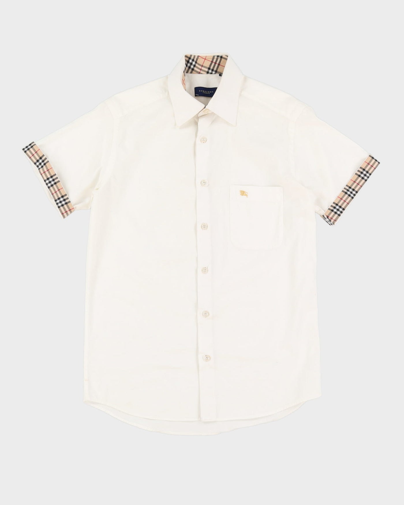 Burberry White Short-Sleeve Shirt - M
