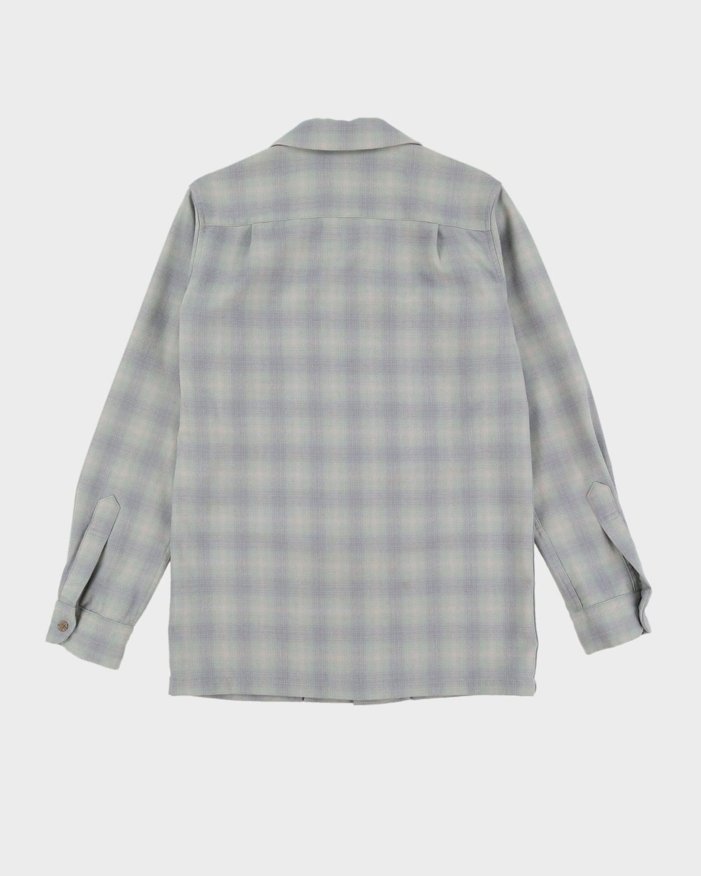 Vintage 90s Pendleton Blue Check Long-Sleeve Flannel Shirt - S
