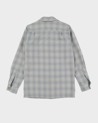 Vintage 90s Pendleton Blue Check Long-Sleeve Flannel Shirt - S
