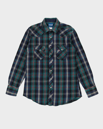 Wrangler Green Check Flannel Shirt - L
