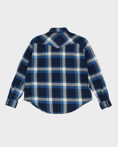 Wrangler Blue Check Flannel Shirt - XL