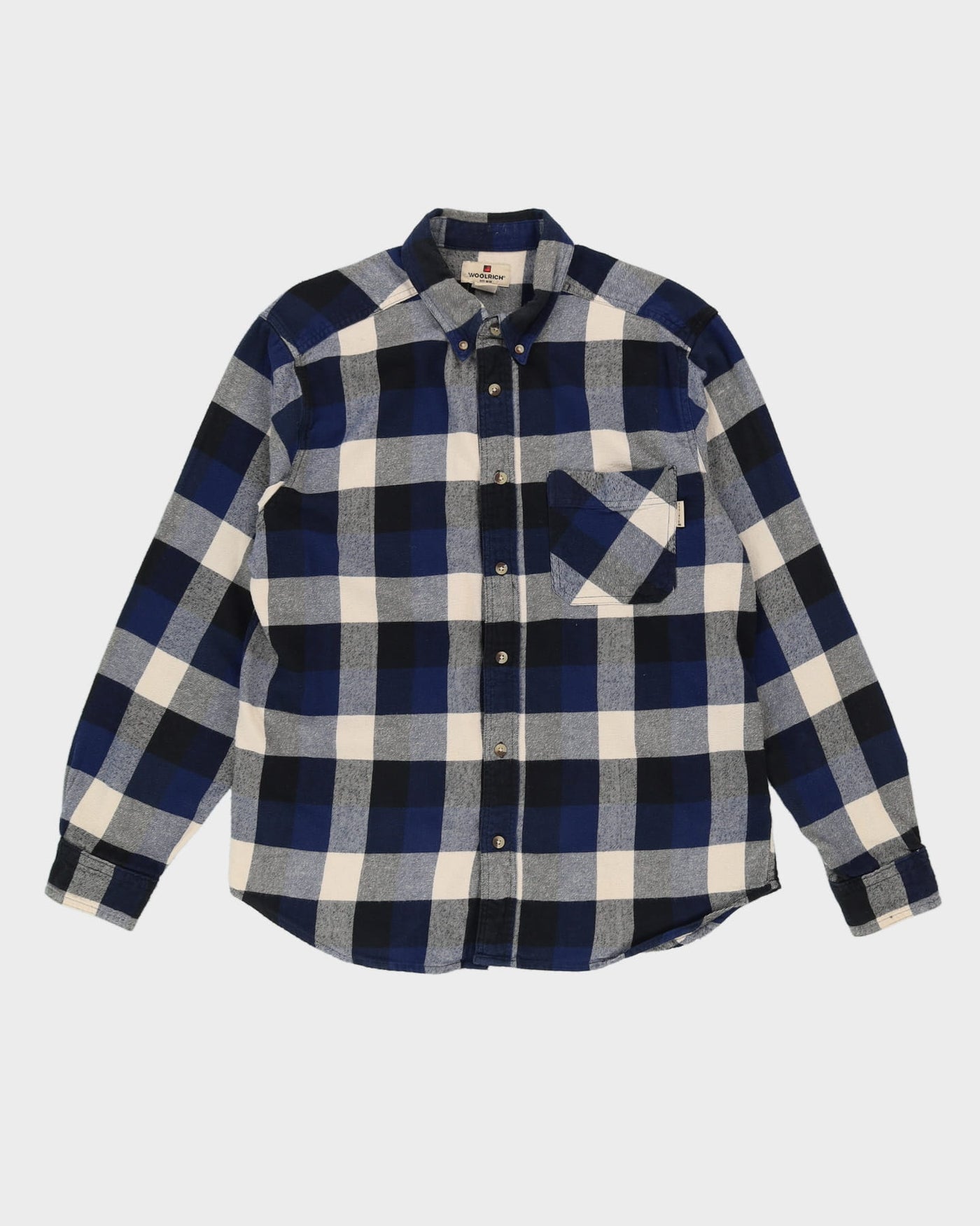 Woolrich Blue Check Patterned Flannel Shirt - L