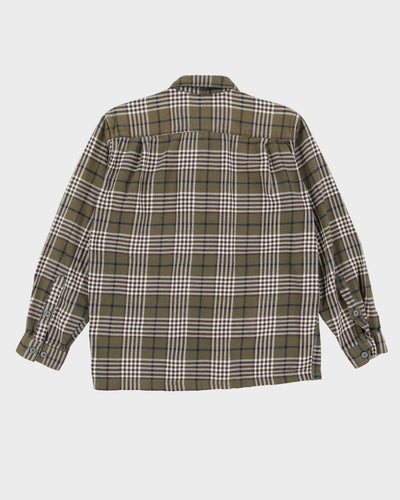 Patagonia Green Check Patterned Flannel Shirt - M