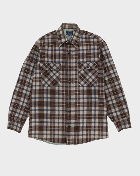Vintage 80s Sears Brown Padded Flannel Shirt - L / XL – Rokit