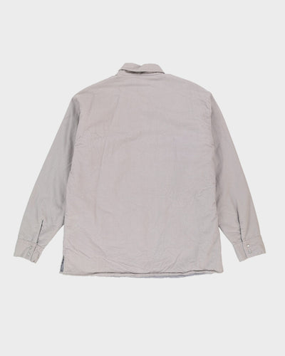 Vintage 80s Grey Padded Flannel Shirt - XL