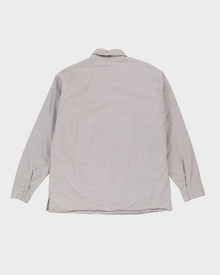 Vintage 80s Grey Padded Flannel Shirt - XL