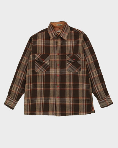 Vintage 80s Van Heusen Brown Flannel Shirt - M