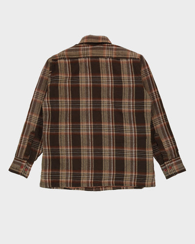 Vintage 80s Van Heusen Brown Flannel Shirt - M