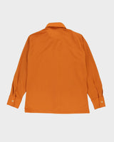 Vintage 70s Orange Polyester Long-Sleeve Shirt - L