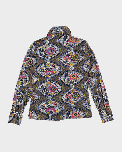 Vintage 1970s Blue Patterned Shirt - XS