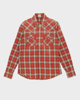 True Religion Orange Checked Flannel Shirt - M