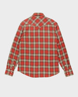 True Religion Orange Checked Flannel Shirt - M